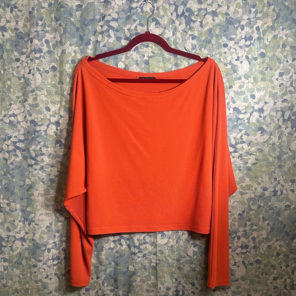 Fashion Orange Ribbed Top XXL